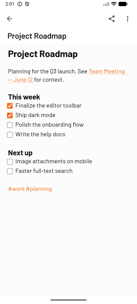 FUTO Notes running natively on Android